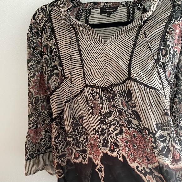 Lucky Brand Mixed Print Top - Picture 8 of 12